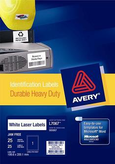 Printed Heavy Duty Vinyl Laser Label - A4 Sheet uncut
